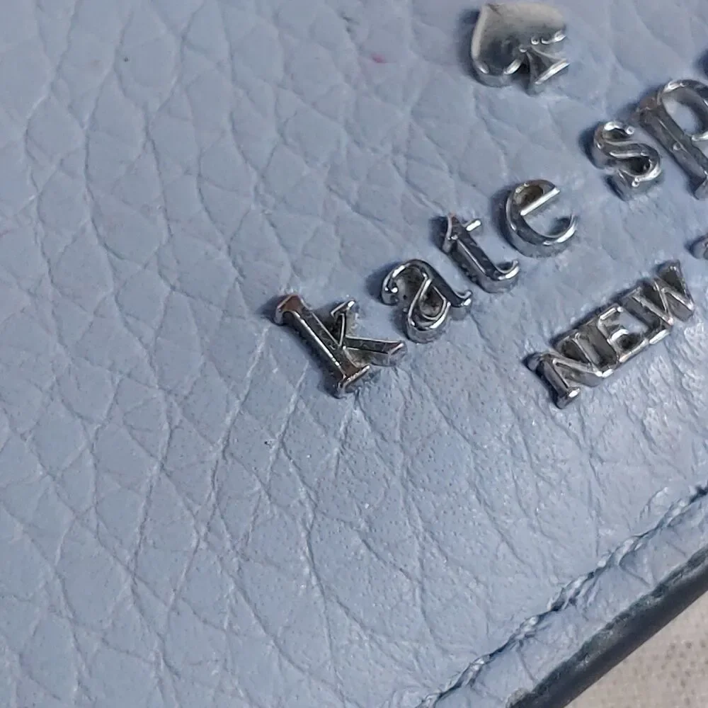 Kate Spade Leila Women's Card Wallet - Muted Light Blue Green - New York USED